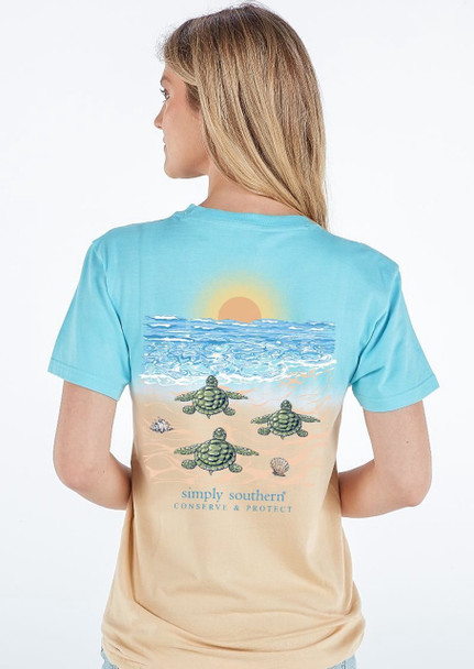 simply southern t-shirt sea turtle hatchlings beach