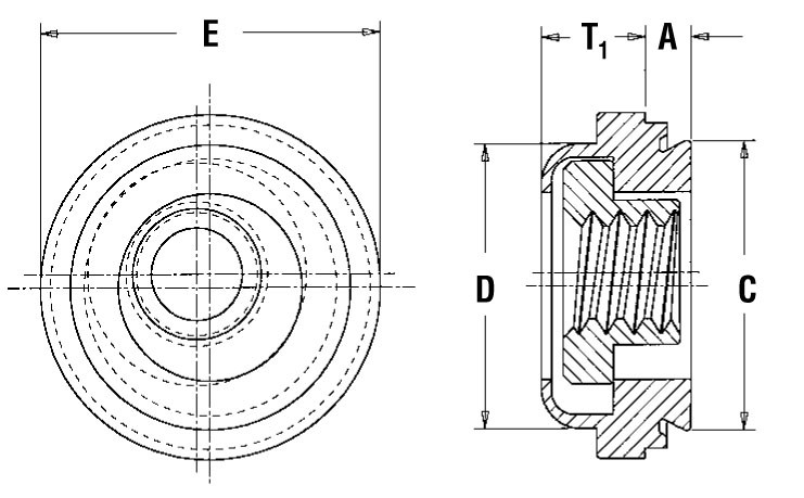 AS-832-1ZI -  Floating Self-Clinching Nut by PennEngineering ® (PEM ® )