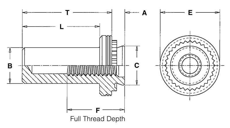 B-032-1ZI - Self-Clinching Blind Nut by PennEngineering ® (PEM ® )