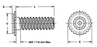CHC-M4-20 - Concealed-Head Stud by PennEngineering ® (PEM ® )