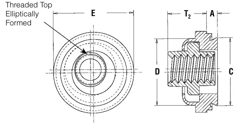 LA4-M4-1MD -  Floating self-clinching, locking thread nut by PennEngineering ® (PEM ® )