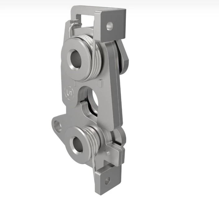 Rotary Push-to-Close Latch, Large Size, Two Stage, Bottom Trigger, 1/4-20 Thread, Stainless Steel, Passivated, Natural