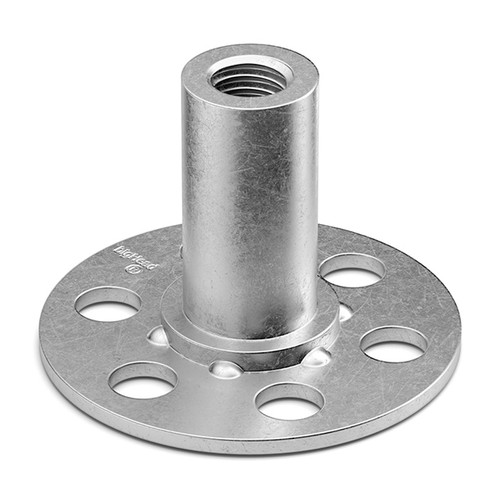 bigHead fastener with an internally threaded collar fixing welded to a Blind ∅30mm circular perforated Head (ISO metric coarse pitch thread).