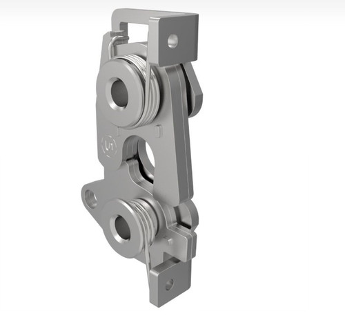 Rotary Push-to-Close Latch, Large Size, Two Stage, Bottom Trigger, 1/4-20 Thread, Stainless Steel, Passivated, Natural