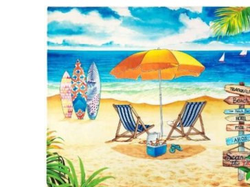 54 x 68 Printed Velour Beach Towel - Tranquility Seas The Day