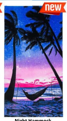 30 x 60 Printed Velour Beach Towel - Night Hammock