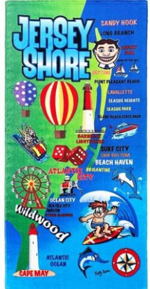 30 x 60 Printed Velour Beach Towel - New Jersey Shores
