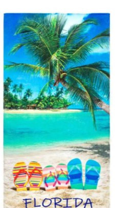30 x 60 Printed Velour Beach Towel - Florida Sunny Day