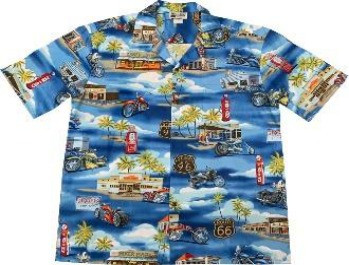Aloha Republic - Route 66/Cycles-Blue - Style 500