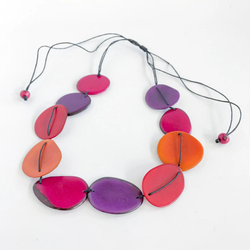 Tagua Slice Single Strand Flow Necklace - Colors+++