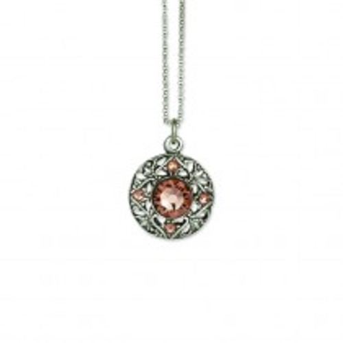 Blush Rose Disc Necklace