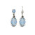 Silver Air Blue Cushion Cut Earrings with Bookends- Leverback Style