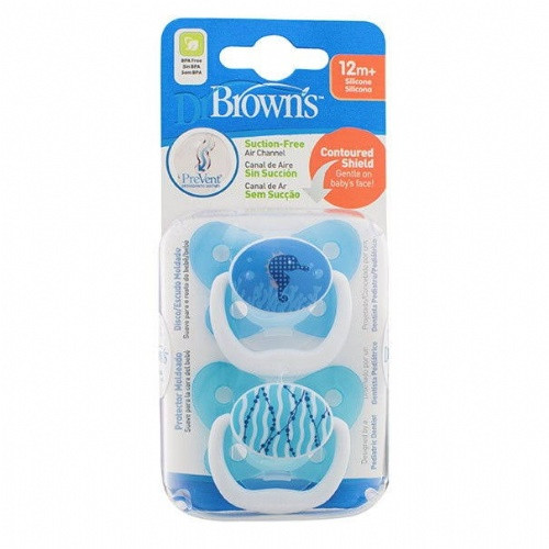 Chupete silicona dr brown's prevent escudo mariposa +12 m t-3
