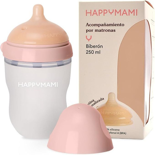 HAPPYMAMI VASO ANILLA TAPON ROSA 250ML