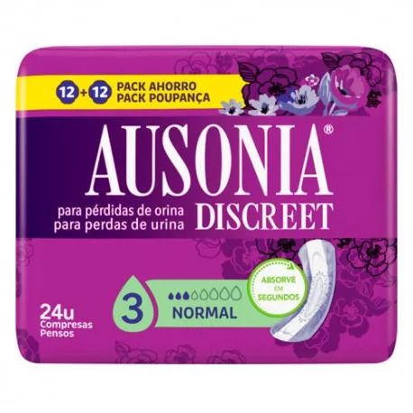 Ausonia discreet normal compresas 24 unidades
