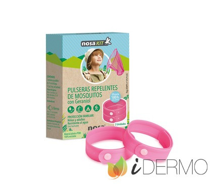 Pulseras repelentes de mosquitos rosas
