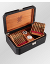 Stefano Ricci Calf Leather and Palladium Humidor w/ 40 Fuente Opus X Cigars - Angle Open