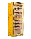 Raching MON3800B Dual Space Cigar Humidor Cabinet Gold Front View