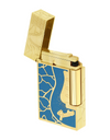 S.T. Dupont x Fender Line 2 "Perfect Ping" — Blue/Yellow Gold Face Open