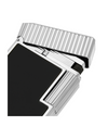 S.T. Dupont Line 1 — Vertical Guilloché Black / Palladium Face Detail