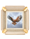 Stefano Ricci SR Octagon Porcelain Ashtray — Flying Eagle / Gold, Face