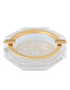 Stefano Ricci SR Octagonal Ashtray — Crystal Glass Paisley, Top, Angle