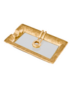 Stefano Ricci SR Porcelain Rectangular Ashtray — Gold Fine Paisley / Gold, Top