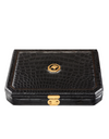 Stefano Ricci SR Travel Humidor 9 Cigars — Crocodile Leather / Gold, Top, Closed