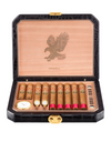 Stefano Ricci SR Travel Humidor 9 Cigars — Crocodile Leather / Gold, Top, open