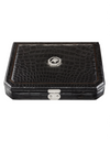 Stefano Ricci SR Travel Humidor 9 Cigars — Crocodile Leather / Palladium, Top, Closed