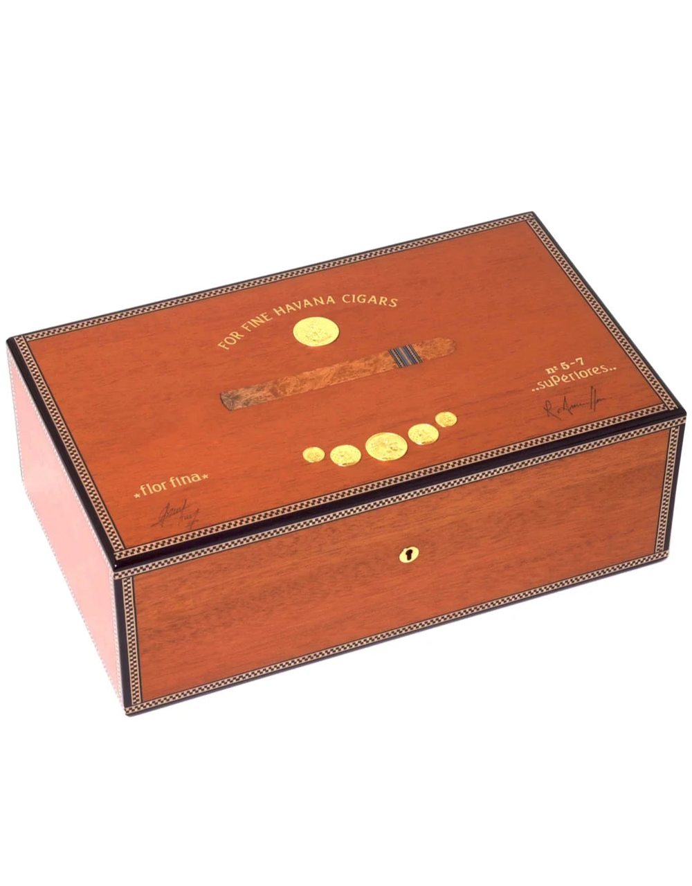 Elie Bleu Medals Wooden Humidor For 200 Cigars - Mahogany