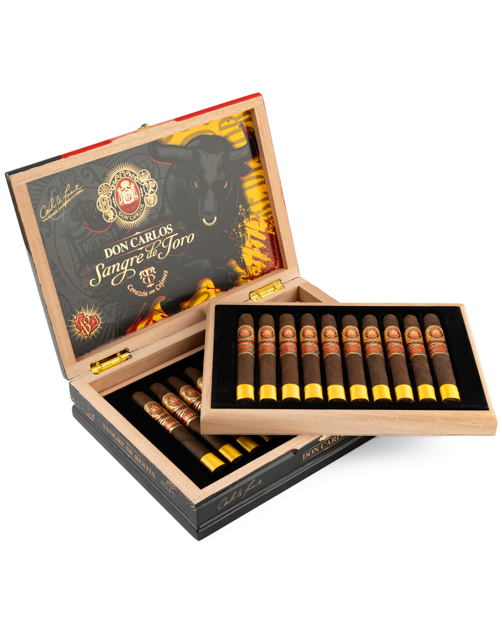Arturo Fuente Don Carlos Sangre de Toro Sangre de Bestia #2 Box Open Angled