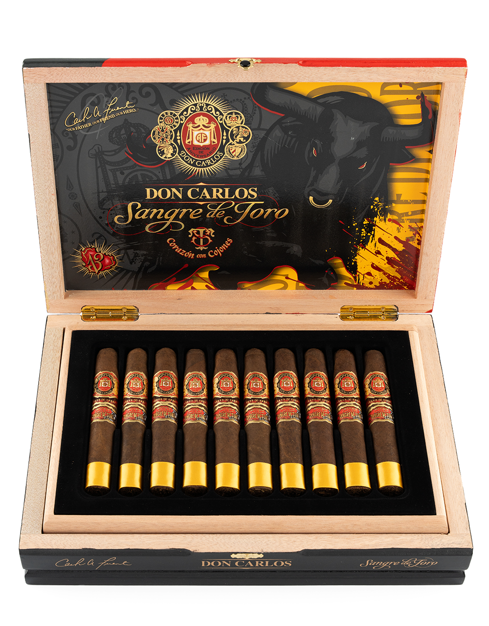 Arturo Fuente Don Carlos Sangre de Toro Puro Cojones Box Open