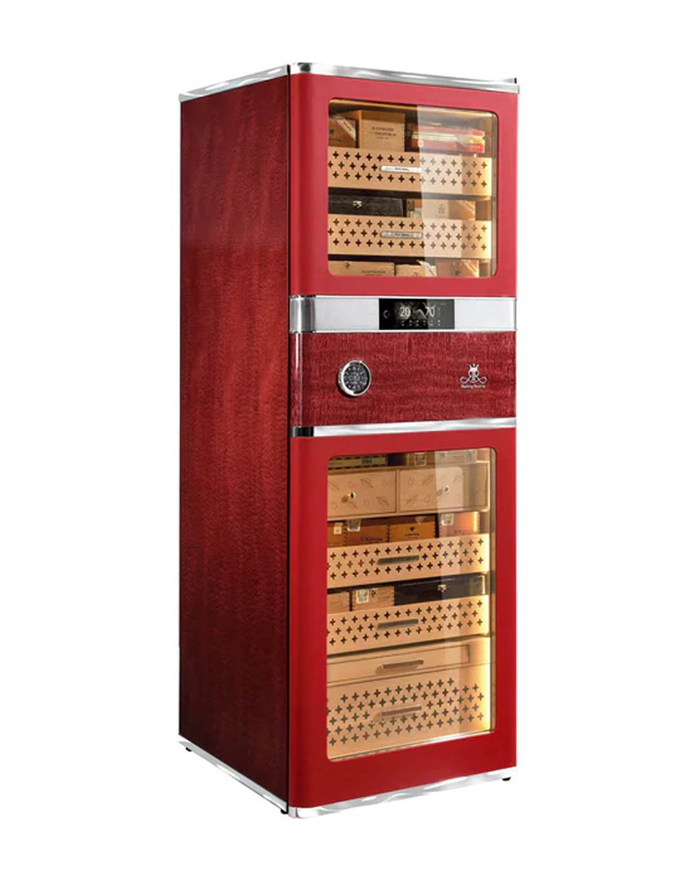 Raching RR980 Cigar Humidor Cabinet San Diego Red Front View