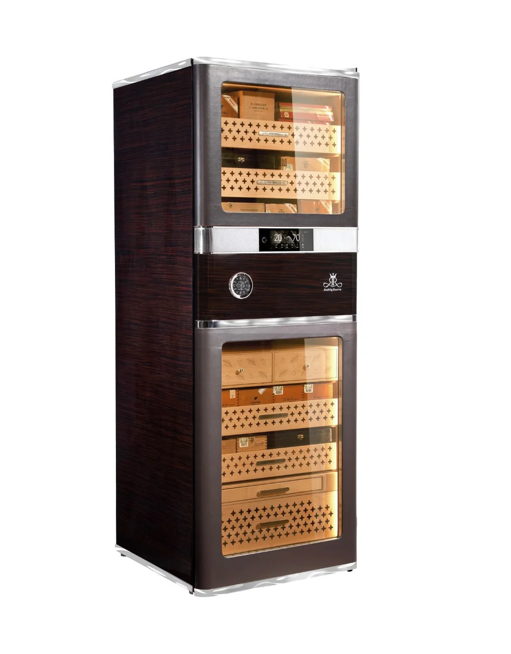 Raching RR880 Cigar Humidor Cabinet Caribbean Black Front View