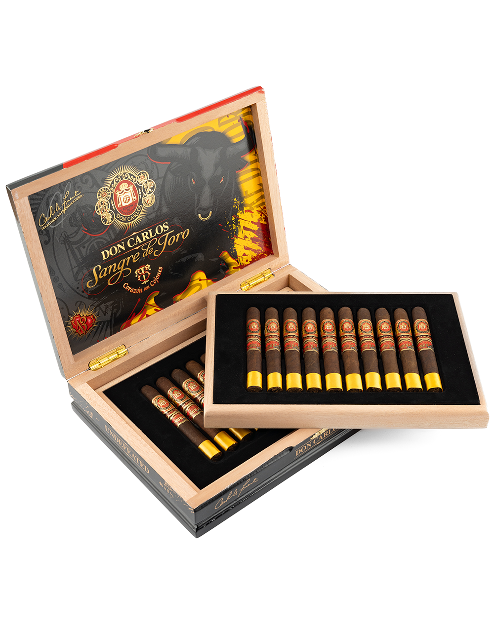 Arturo Fuente Don Carlos Sangre de Toro Undefeated Box Open Angled