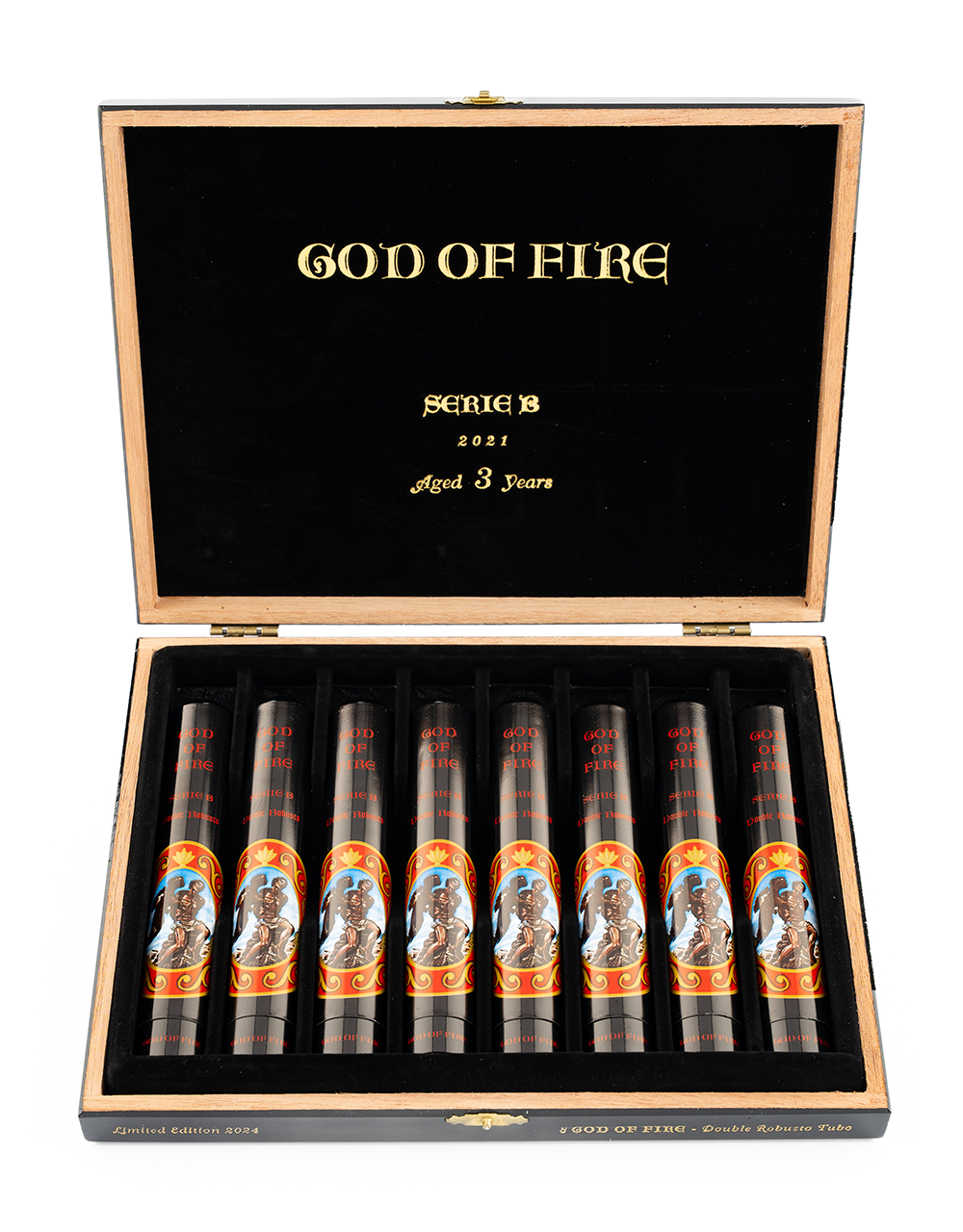 od of Fire Serie B Double Robusto Tubo Box Open