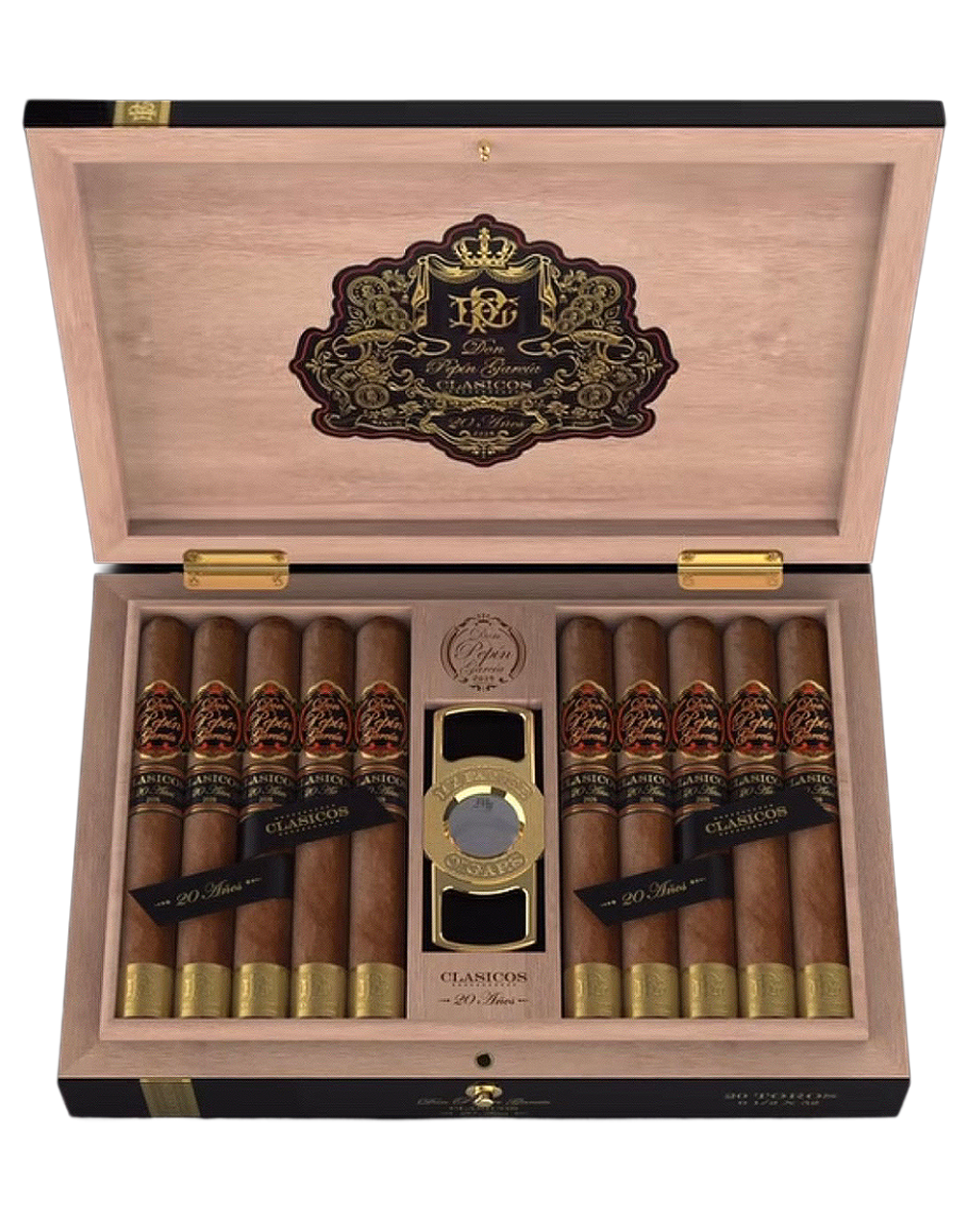 Don Pepín García Clásico 20th Anniversary Box Open with Cigar Cutter