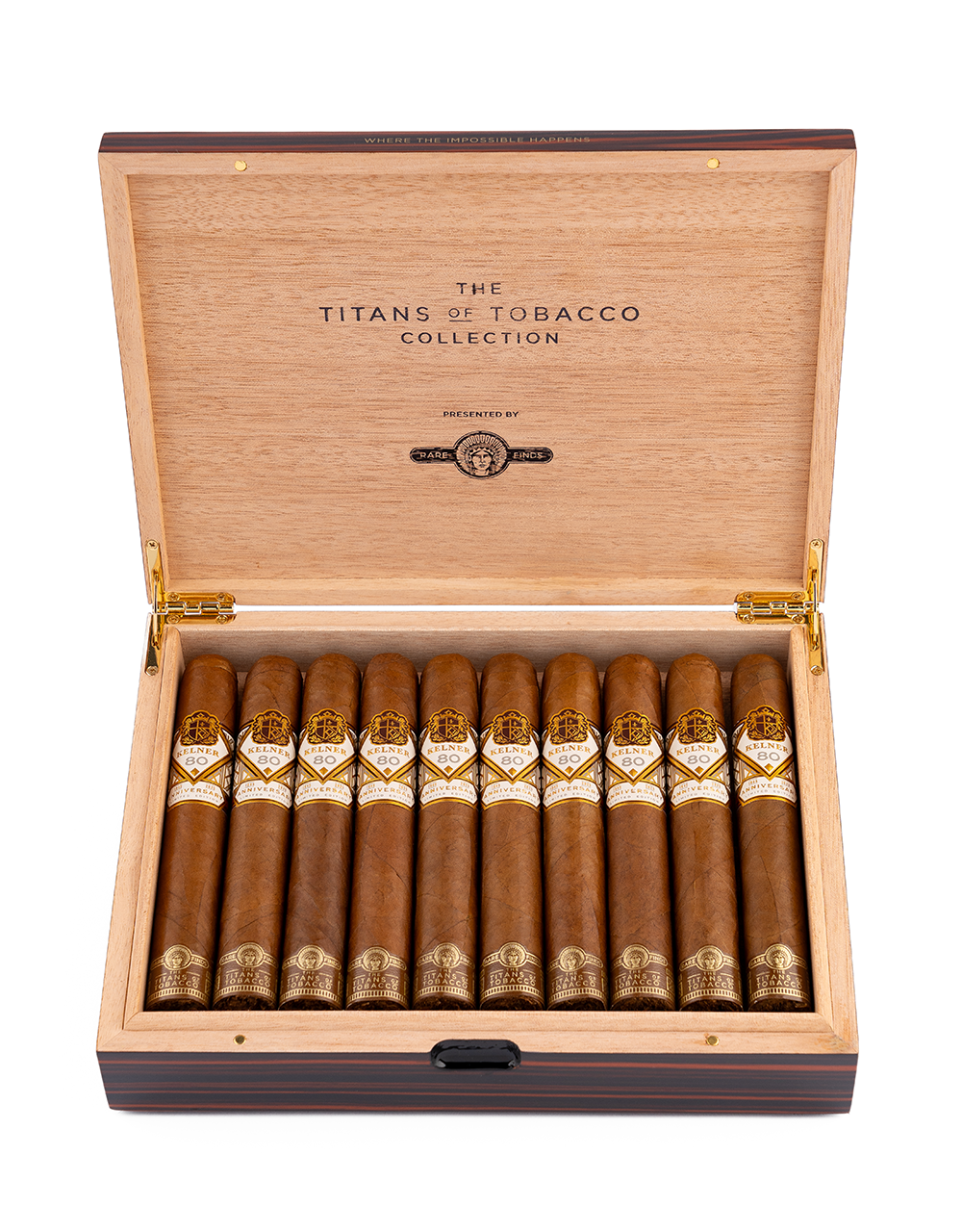 Kelner Cigars Rare Finds — Titans of Tobacco Collection Box Face Open