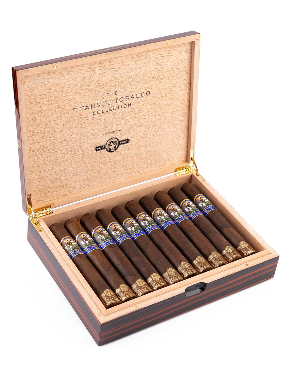 Foundation Cigars Rare Finds — Titans of Tobacco Collection Box Open Angled