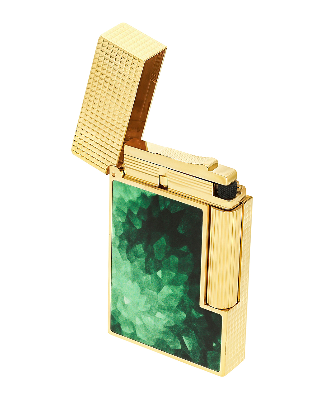 S.T. Dupont Geode Line 2 "Perfect Ping" Green/Gold Top Angled Open