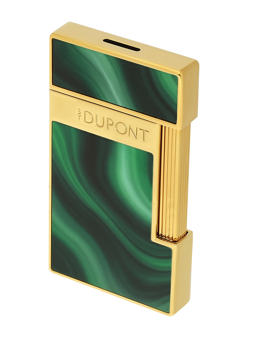 S.T. Dupont Geode Slimmy — Green/Golden Face Angle