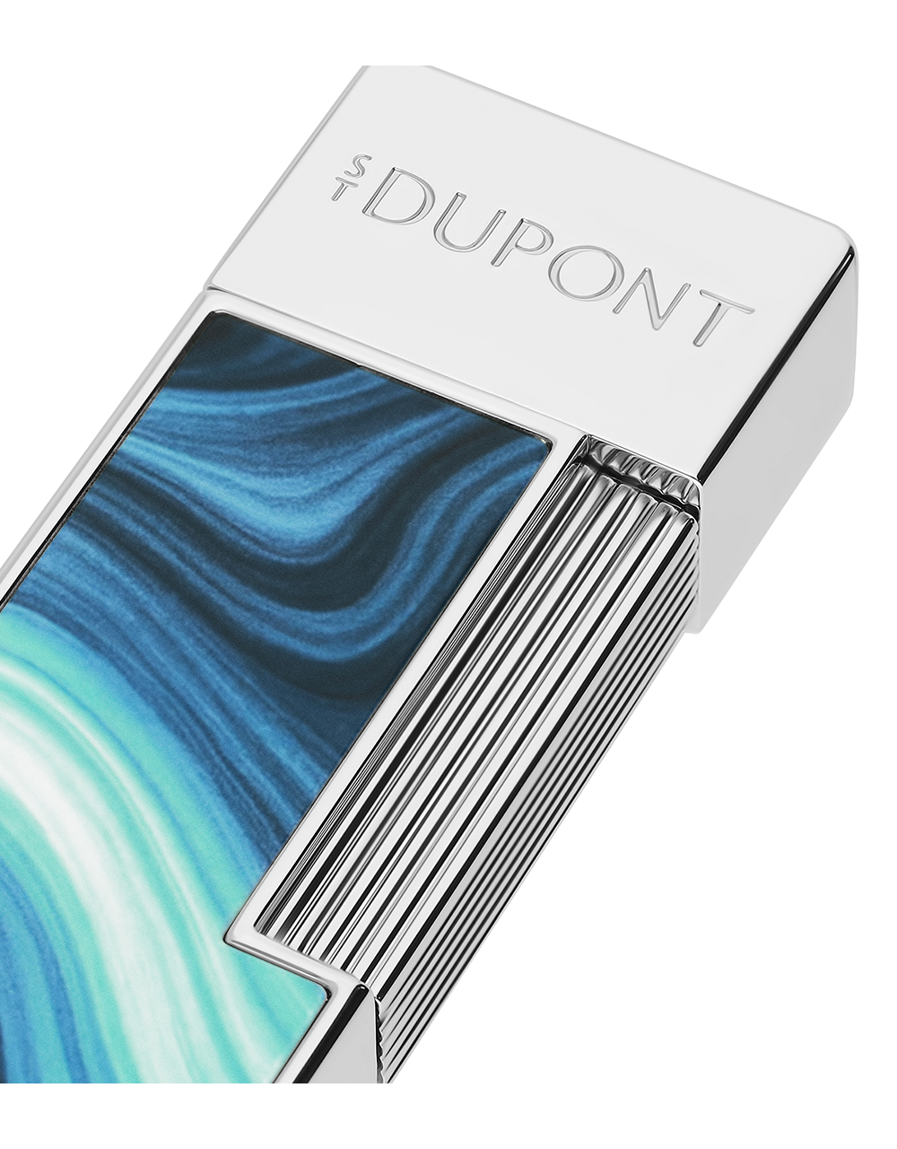 S.T. Dupont Geode Twiggy — Blue/Chrome Face Detail