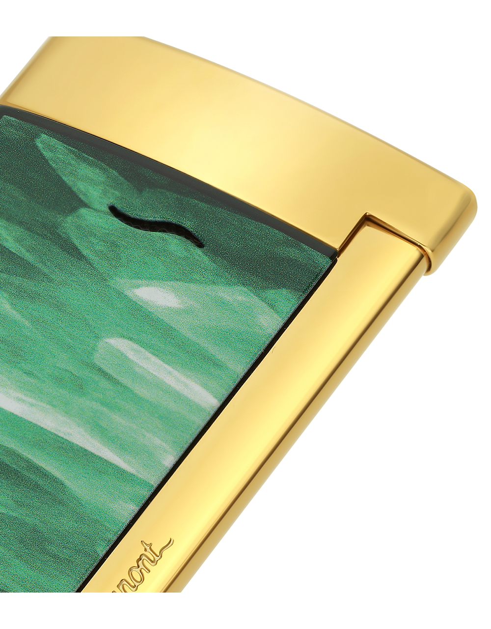 S.T. Dupont Geode Slim 7 — Green/Golden Face Detail