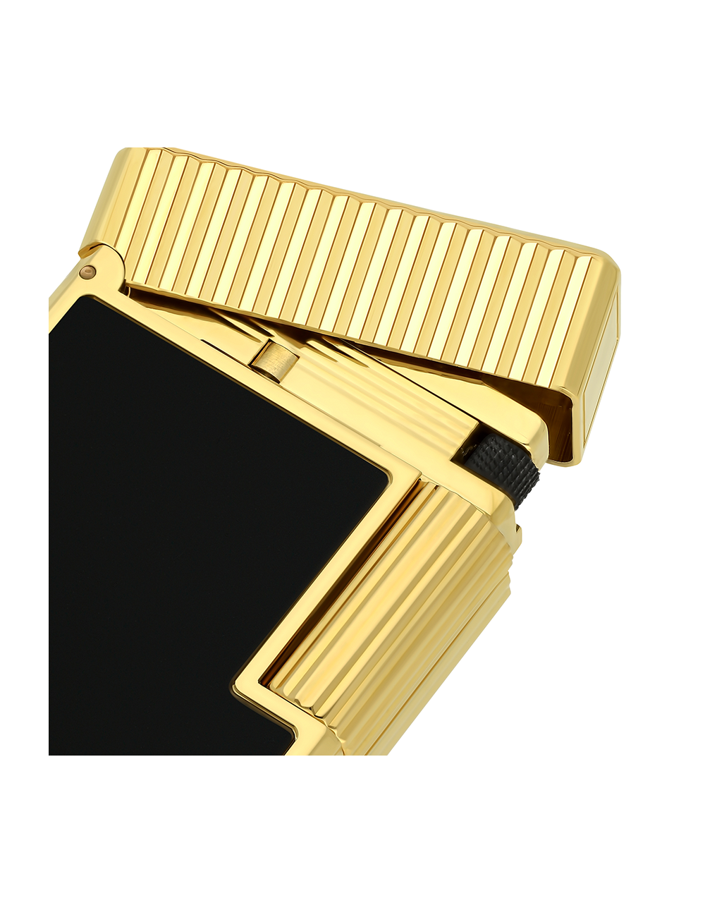 S.T. Dupont Line 1 — Vertical Guilloché Black / Gold