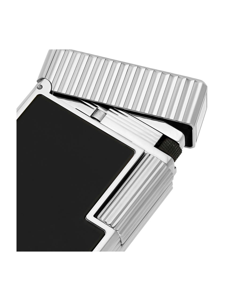 S.T. Dupont Line 1 — Vertical Guilloché Black / Palladium