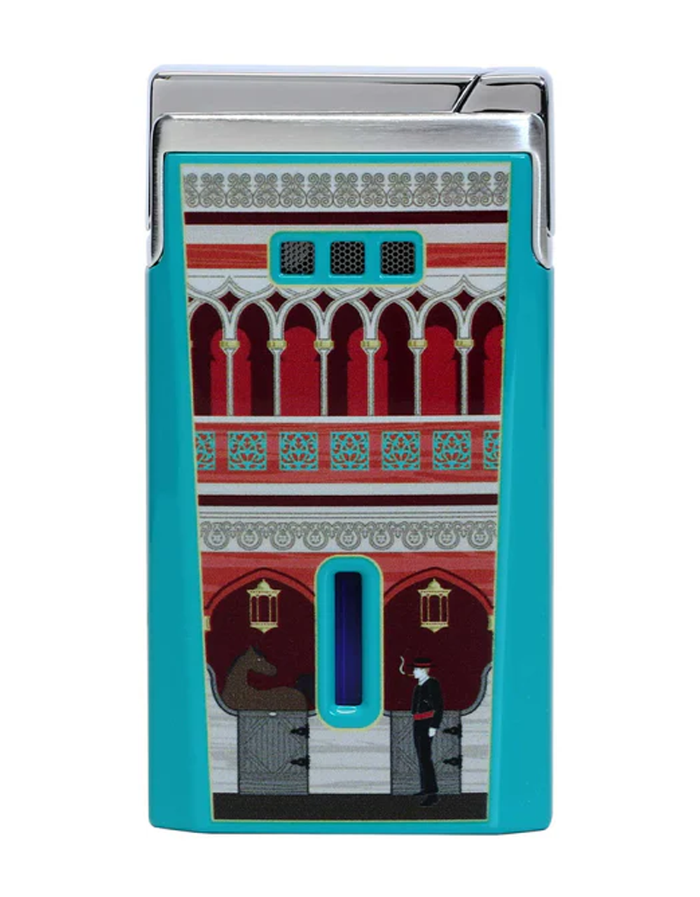Elie Bleu Casa Cubana "Palacio Cienfuegos" J-15 Lighter — Teal Lacquer, Back