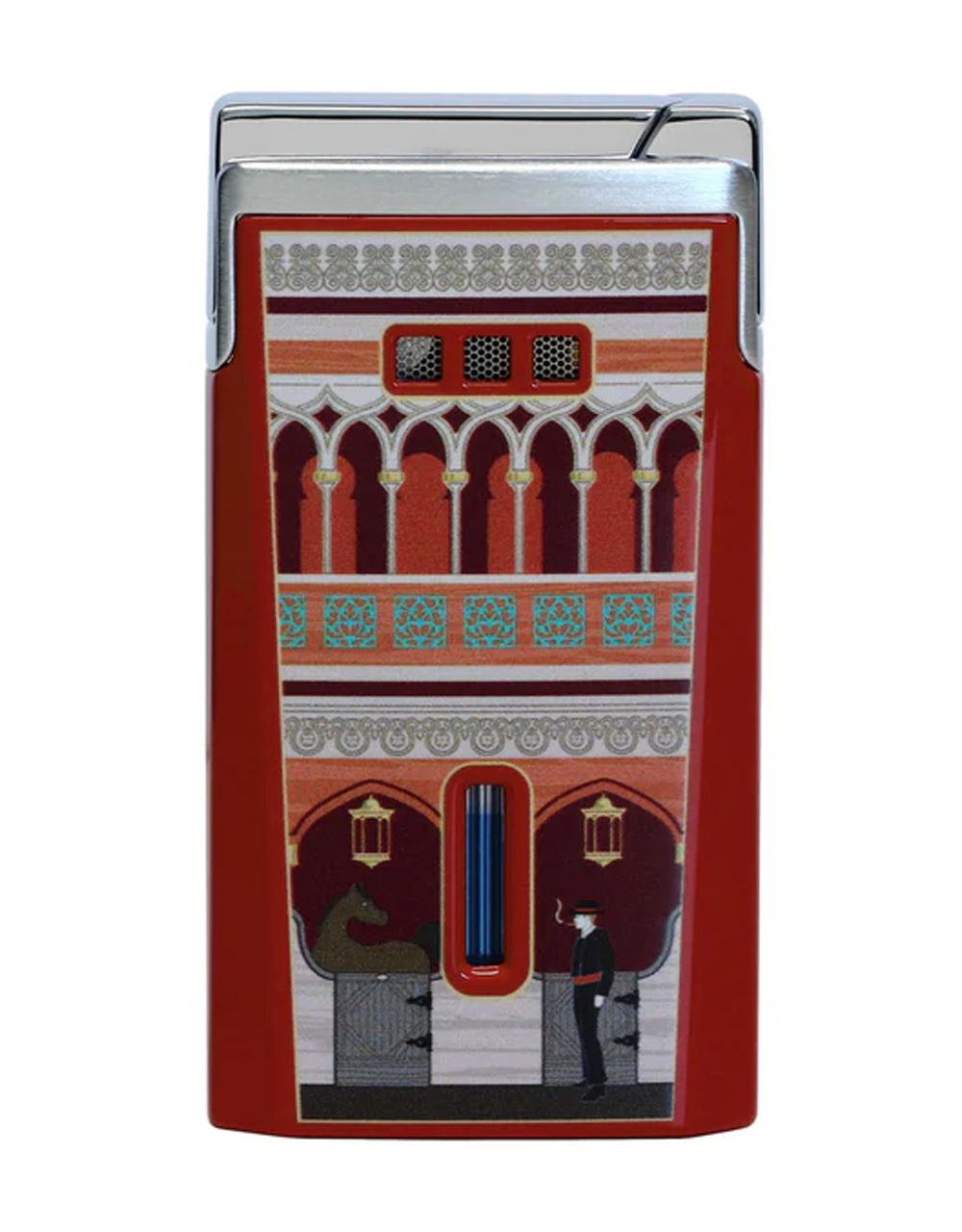 Elie Bleu Casa Cubana "Palacio Cienfuegos" J-15 Lighter — Red Lacquer, Back