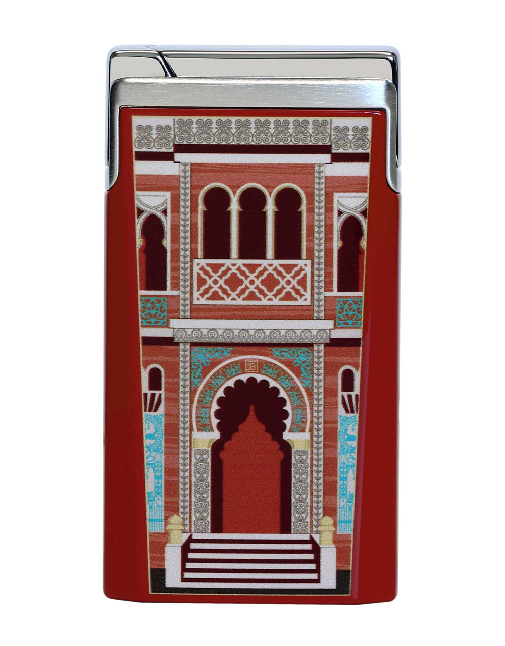 Elie Bleu Casa Cubana "Palacio Cienfuegos" J-15 Lighter — Red Lacquer, Face