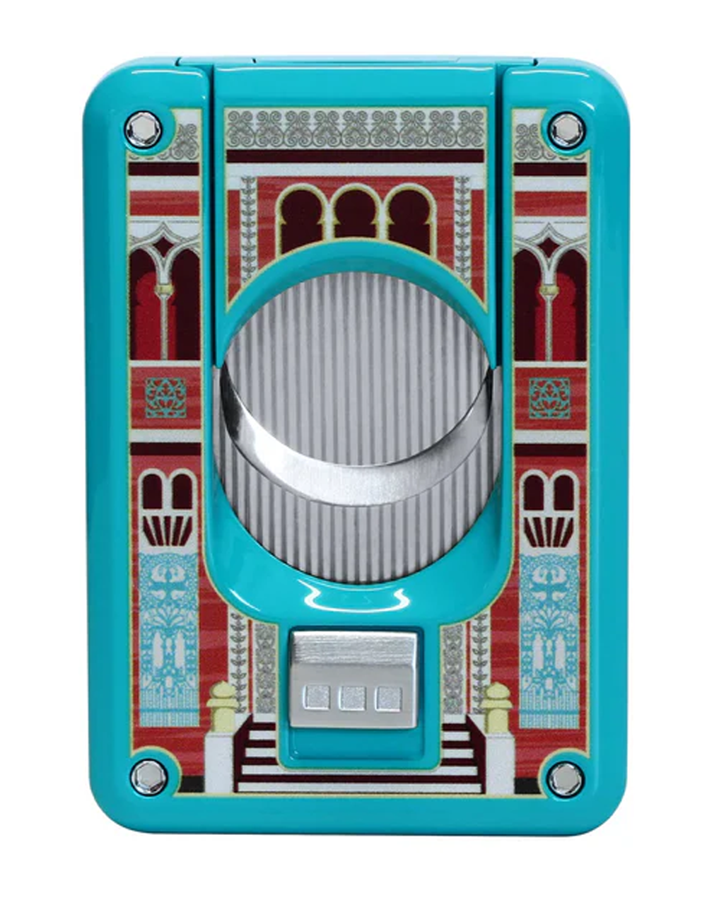 Elie Bleu Casa Cubana "Palacio Cienfuegos" C-4 Cigar Cutter — Teal Lacquer, Face